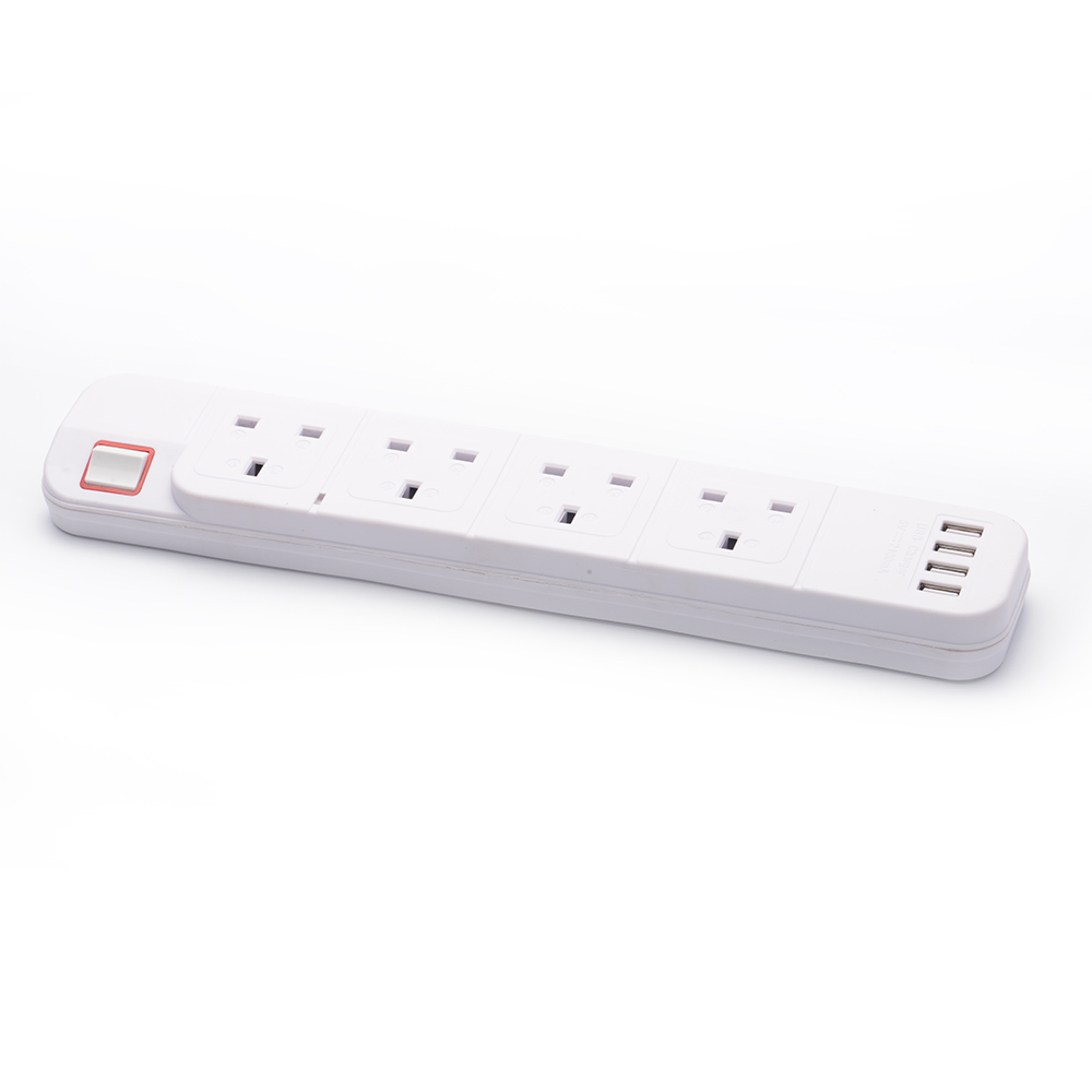 6 Way 13A British UK Extension Power Socket with Switch