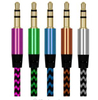 High Quality Nylon Fabric Braided 3.5mm Male to Male Stereo Jack Aux Audio Cable for Car Headphone