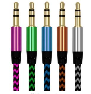 High Quality Nylon Fabric Braided 3.5mm Male to Male Stereo Jack Aux Audio Cable for Car Headphone