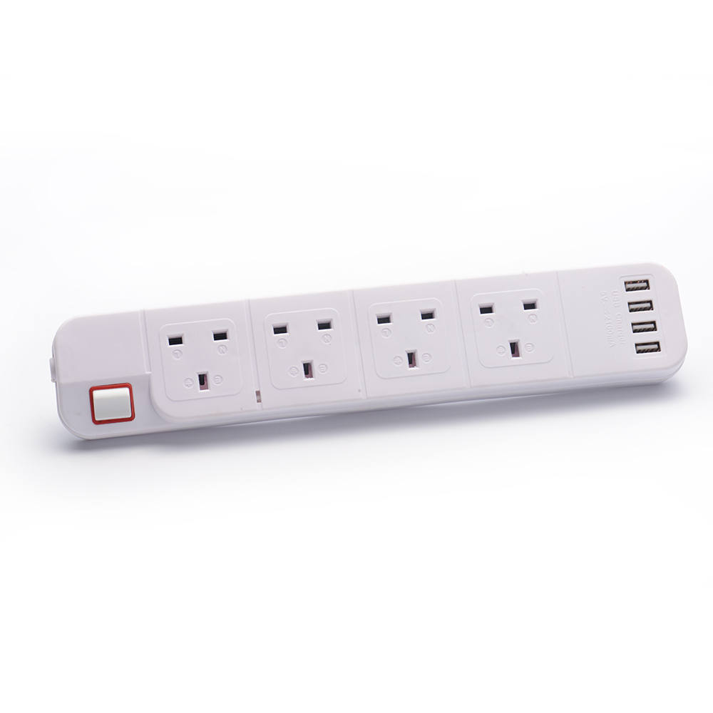 6 Way 13A British UK Extension Power Socket with Switch