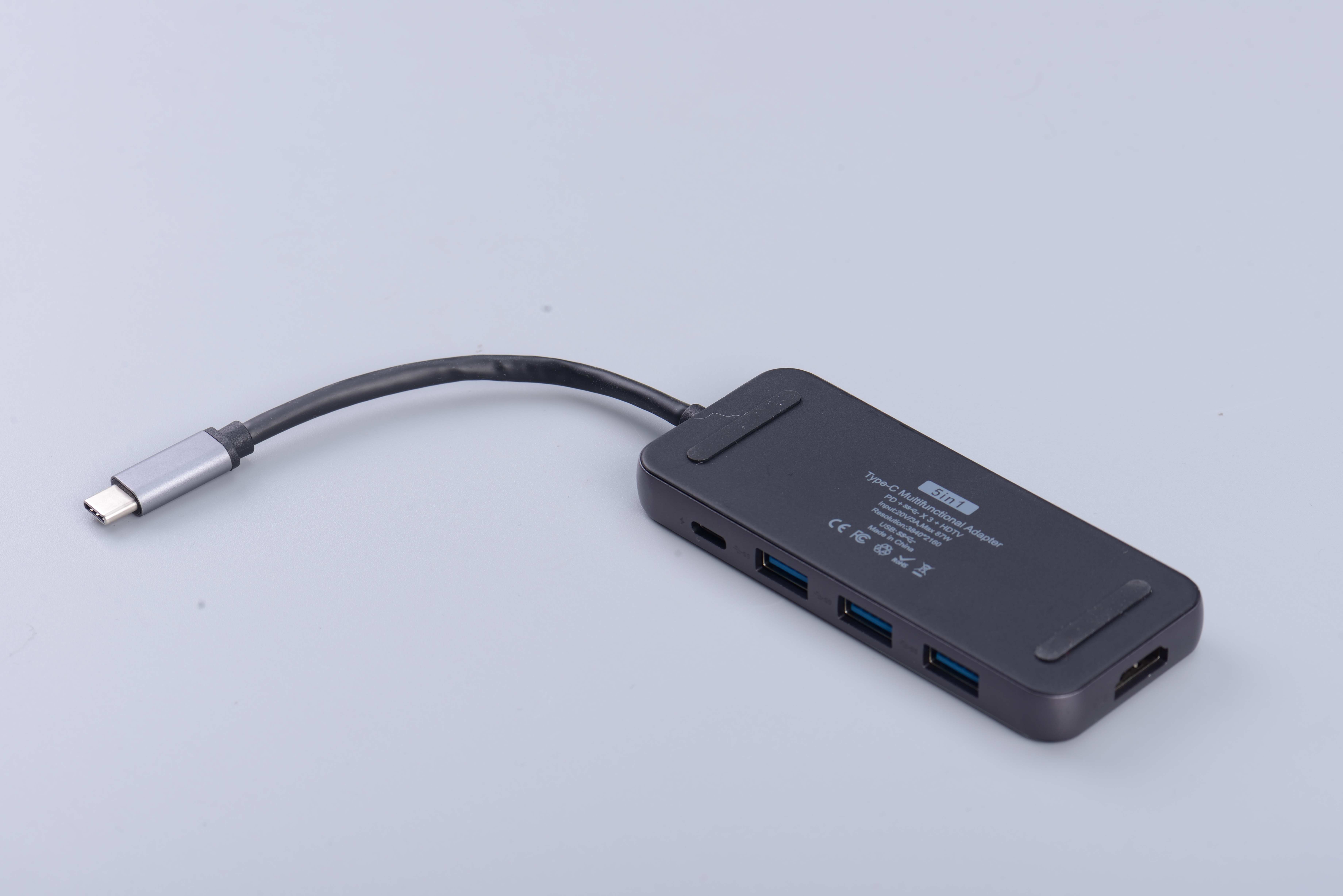Type C Hub 4 Port USB3.0 Adapter To USB C PD Charging 