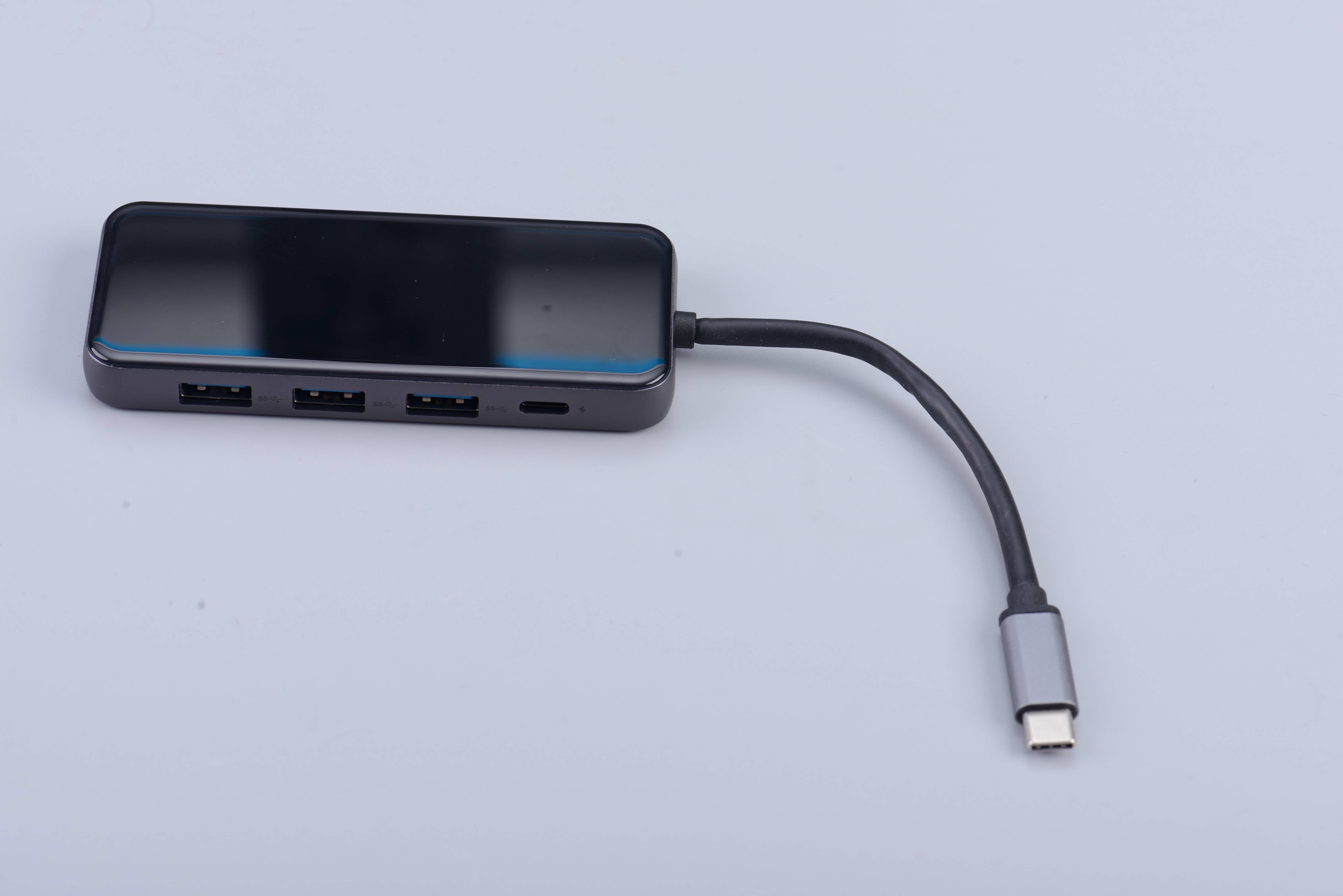 Aluminium Alloy Multiport USB 3.1 Type C Hub Adapter 5 in 1 USB-C Hub Adapter