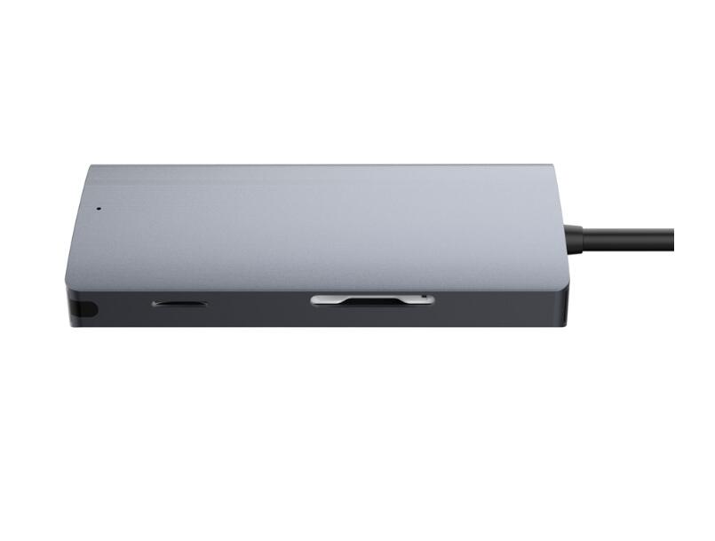 Aluminium Alloy USB HUB Type C 8 Ports with USB3.0+SD/TF Card Reader+HD MI+RJ45+PD 