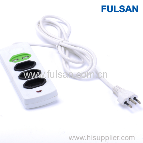 2.1A USB Universal Power Strip with 2 USB Ports