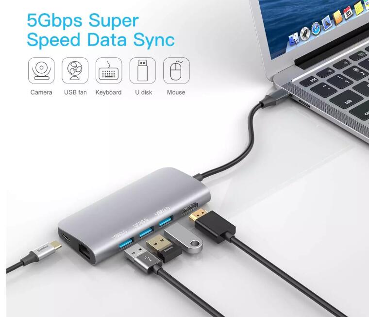 USB 3.1 Adapter Hub to Card Reader Type c Hub for Macbook Pro Type-c Docking Station