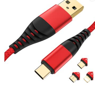 High Quality Nylon Braided Gold Plated 3A Fast Charging Micro USB Type C Cable 
