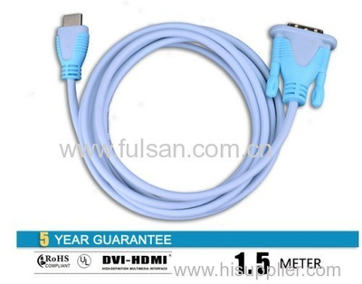 1.5m 5FT High Speed HDMI to DVI cable 1080P 1.4V