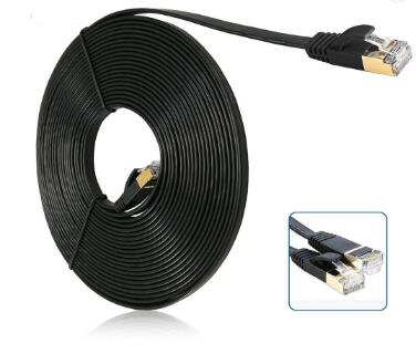 Computer network rj45 cat7 patch cable ethernet shielded flat cord with CE&ROHS