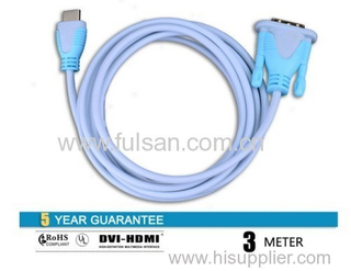 2014 top sale High speed 24k gold plated dvi to hdmi cable