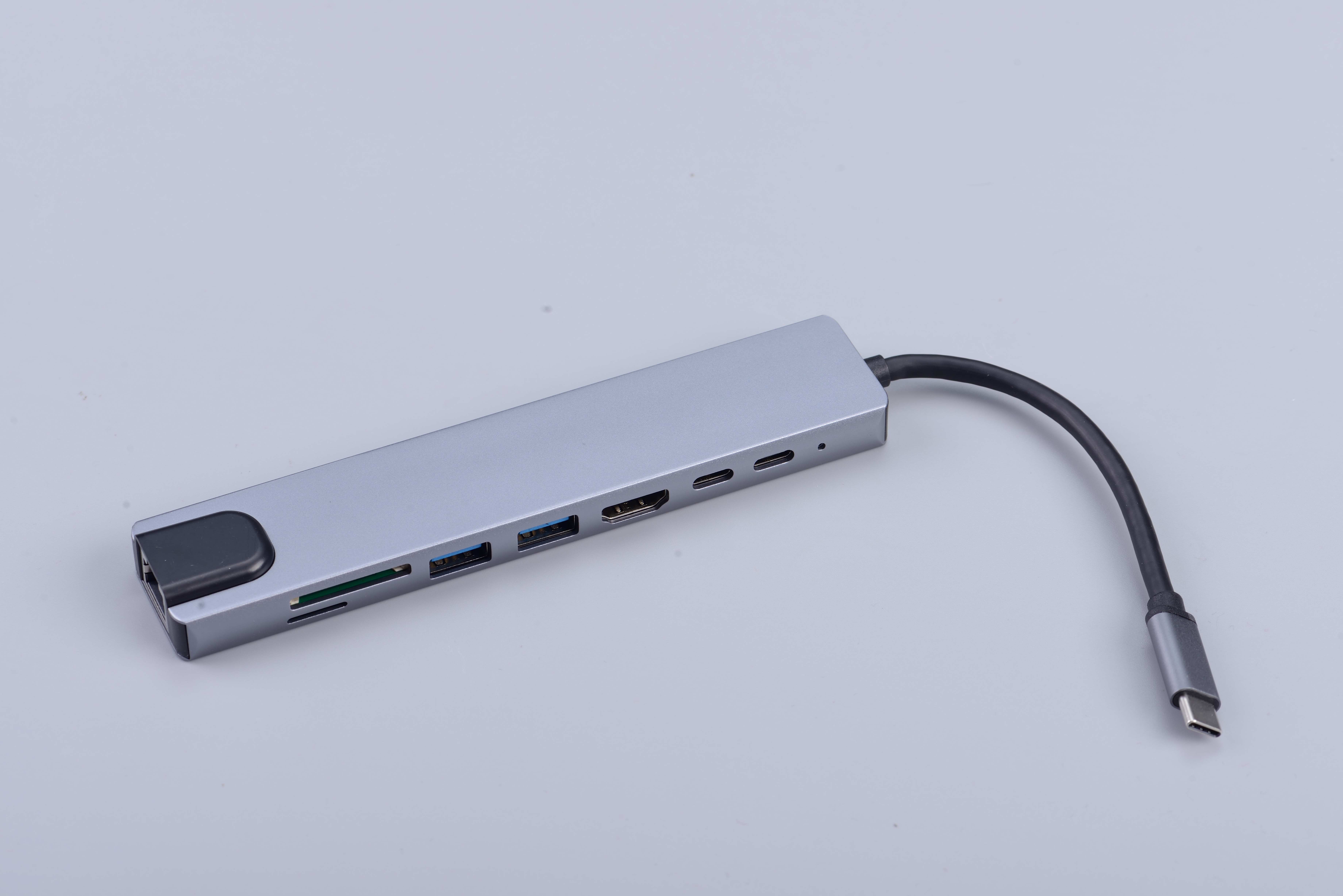 8 Ports USB HUB USB C to HDMI RJ45 PD Thunderbolt 3 Adapter for MacBook Samsung Galaxy