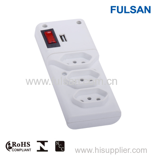6 Way Universal Extension Power Strip with Switch