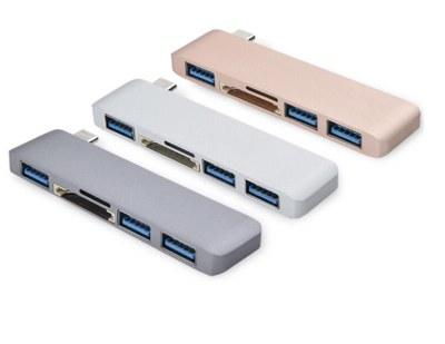 Aluminum type-c hub adapter usb3.0 4ports 5Gbps for MAC usb hub 3.1 type c