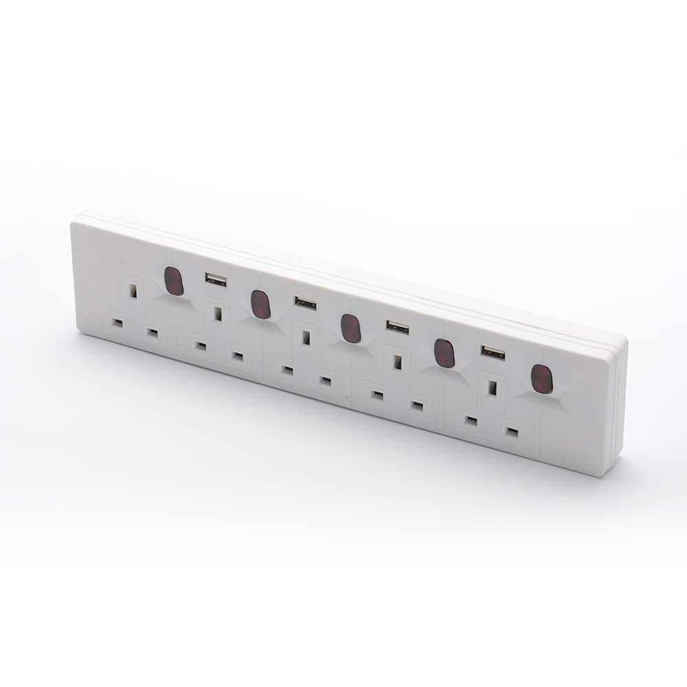 Smart Power Strip with 2 Outlets 2 USB Charging Ports