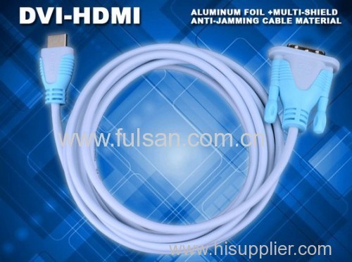 2014 top sale High speed 24k gold plated dvi to hdmi cable