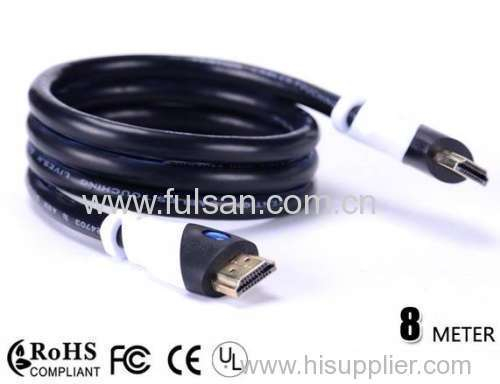 8m HDMI cable A type to A type gold plated push connector for LCD HDTV home theater