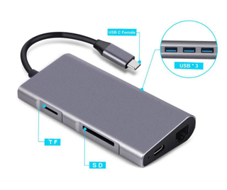 Mini Industrial Usb Type C Adapter Driver Custom 7 Port Usb Hub