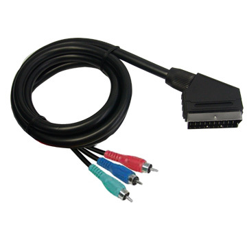 Scart to 3rca Cable 1m 1.5m 2m 3m