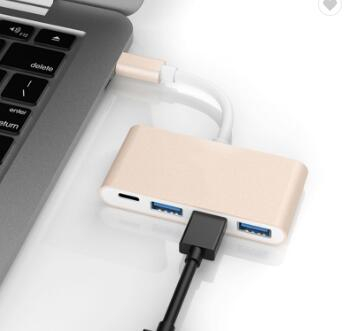 4 In1 Gold Type-c Hub To USB3.0 Port Adapter & PD Fast Charging Usb C Converter Silver Metal USB3.0 Hub