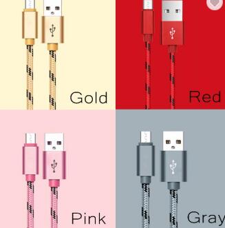  1M 3FT Nylon Braided Cord 2A Metal Charger Data Sync Charging Usb Type C Cable 3.0