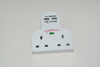 3 way individual UK extension lead socket with surge protection