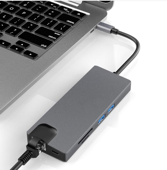 8 in 1 3.1 USB C Type C Hub with 4K HDMI Adapter for MacBook PRO