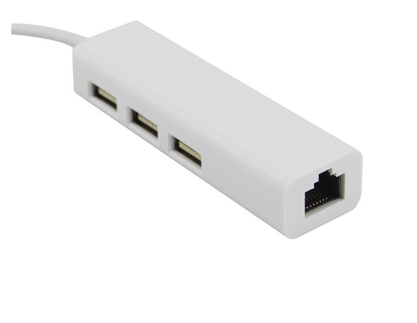 Hot Selling New Arrival USB 3.1 Type C to USB 3.0 X3 HUB to RJ45 Gigabit Ethernet Network Adapter
