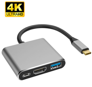 High Quality 3 in 1 USB Type C HUB To 1080P 4K HDMI+USB 3 + PD Charging in 1 USB C HUB Converter Adapter Cable 