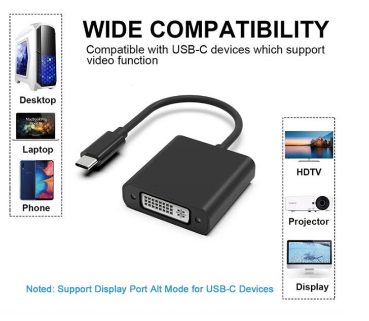 USB 3.1 Type-C to DVI hub USB C to DVI/I Adapter Cable from China ...