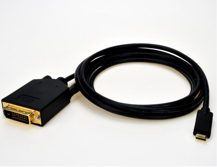 Gold Plated Port USB Type C to DVI Male To Male Adapter Cable 